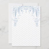 Invitation Tout Blue Toile Boy Baptême Élégant Digital (Dos)