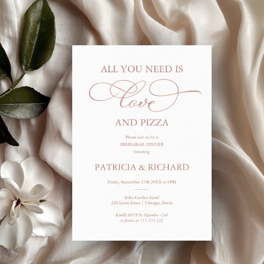 Invitation Tout Ce Dîner De Répétition De Pizza Et D'Amour