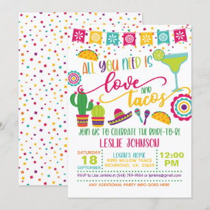 Invitation Tout ce dont vous avez besoin c'est d'amour & Taco