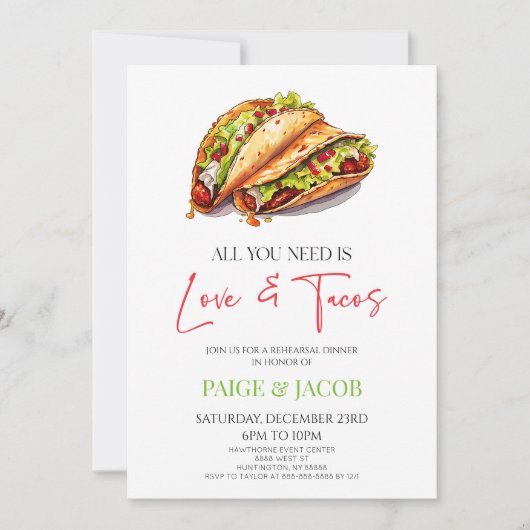 Invitation Tout ce dont vous avez besoin, c'est l'amour et le (Devant)