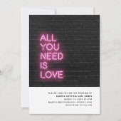 Invitation Tout ce dont vous avez besoin est amour Neon Llow  (Devant)