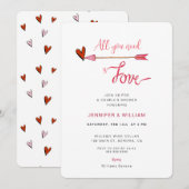 Invitation Tout ce dont vous avez besoin est amour valentines (Devant / Derrière)