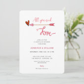Invitation Tout ce dont vous avez besoin est amour valentines (Debout devant)