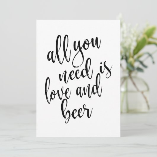 Invitation Tout ce dont vous avez besoin est l'amour et la bi (Debout devant)