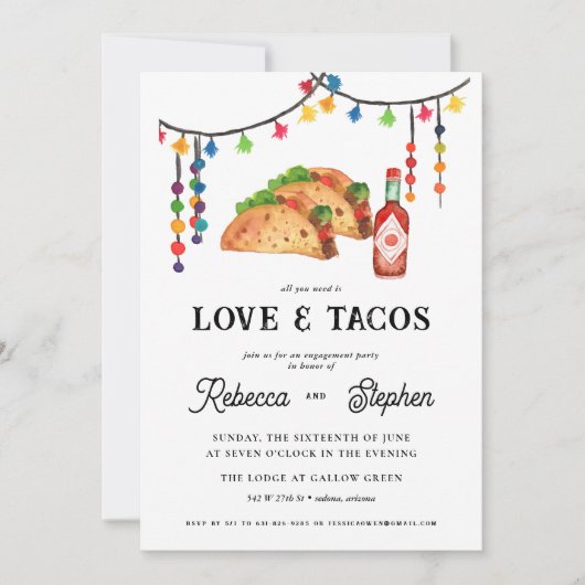 Invitation Tout Ce Dont Vous Avez Besoin Est L'Amour Et Les T (Devant)