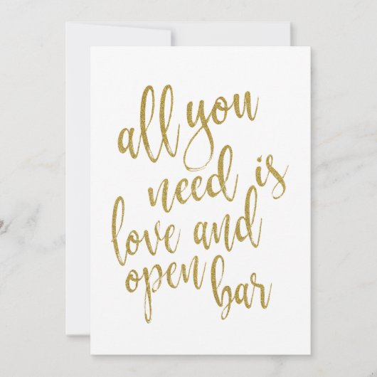 Invitation Tout ce dont vous avez besoin est l'amour et un ba (Devant)