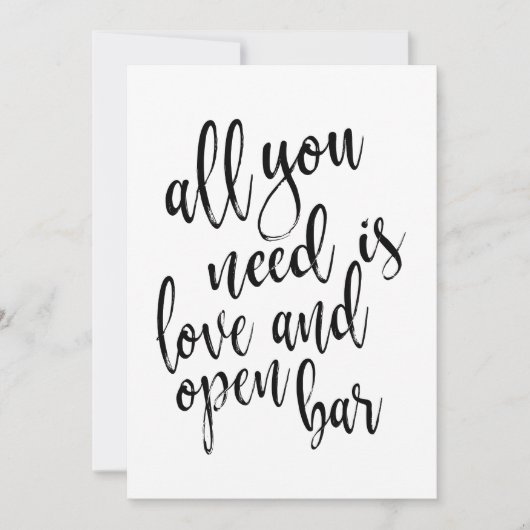 Invitation Tout ce dont vous avez besoin est l'amour et un ba (Devant)