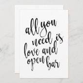 Invitation Tout ce dont vous avez besoin est l'amour et un ba (Devant / Derrière)