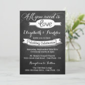 Invitation Tout ce dont vous avez besoin est Love Chalkboard  (Debout devant)