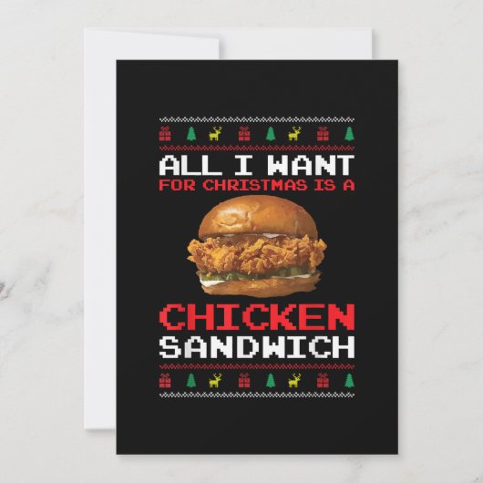 Invitation Tout Ce Que Je Veux Pour Noël Est Un Sandwich Au P (Devant)