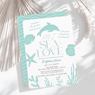 Invitation Tout ce que je vois est Amour Dauphin Fête de Mari