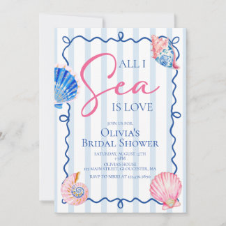 Invitation Tout ce que je vois est Love Beach Coquillages Ent