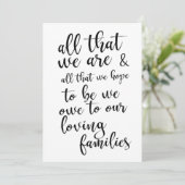 Invitation Tout ce que nous sommes Noir et Blanc Signal Verti (Debout devant)