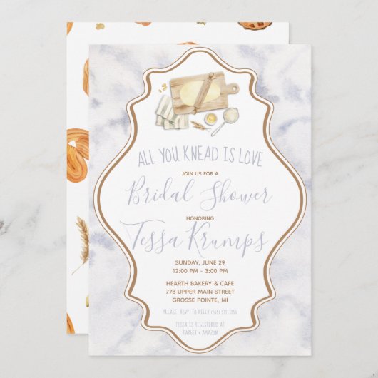 Invitation Tout ce que vous Knead est Love Baking Pâtisserie (Devant / Derrière)