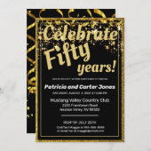 Invitation Tout cela Parties scintillant 50e anniversaire (Devant / Derrière)
