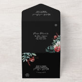 Invitation tout compris mariage floral noir et rou (Dehors)