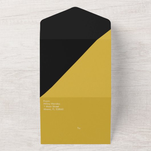 Invitation Tout Compris Script Deux Tons Noir Or (Dehors)