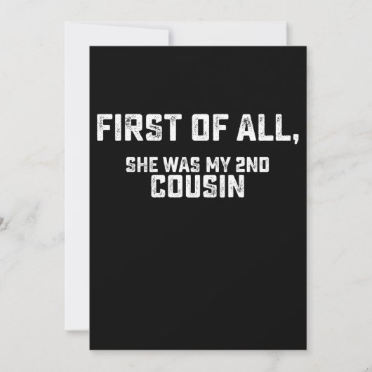 Invitation Tout D'Abord Elle Était Mon 2E Cousin (Devant)