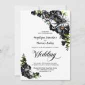 Invitation Tout dans One Moody Black Floral White Wedding (Devant)