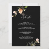 Invitation Tout dans un jardin Cadre Floral Mariage Black Inv (Dos)