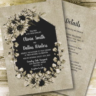 Invitation Tout dans un pays tournesol Mariage Floral