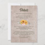 Invitation Tout dans un tournesol rustique rose Mariage Arc R (Dos)