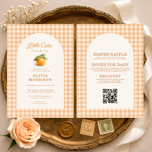 Invitation Tout dans une petite mignonne Baby Shower à carrea