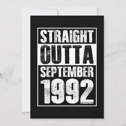 Invitation Tout droit sorti de 1992 29e anniversaire (Devant)