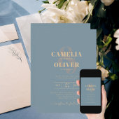 Invitation Tout-en-1 Elégant verre de mer Turquoise Mariage o