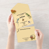 Invitation Tout En Un 10 ans Reptile Park Anniversaire (Déchirure)