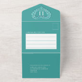 Invitation Tout En Un 11e anniversaire de mariage Turquoise photo (Dehors)