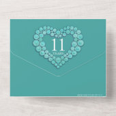 Invitation Tout En Un 11e anniversaire de mariage Turquoise photo (Verso)