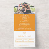 Invitation Tout En Un 13e anniversaire mariage citrine orange RSVP photo (À l'intérieur)
