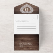 Invitation Tout En Un 13e mariage de dentelle anniversaire pas d'envelop (Dehors)