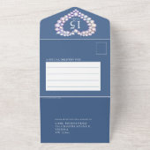 Invitation Tout En Un 15e anniversaire mariage cristal photo bleu (Dehors)