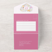 Invitation Tout En Un 17e anniversaire mariage coquille d'aquarelle coeu (Dehors)