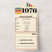 Invitation Tout En Un 1976 Poster vintage rétro 50e anniversaire Noir (À l'intérieur)