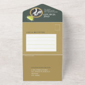 Invitation Tout En Un 1er anniversaire mariage fête verte pardot ring  (Dehors)