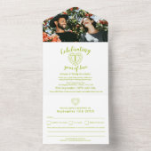 Invitation Tout En Un 1ère photo d'anniversaire du mariage avec RSVP (À l'intérieur)