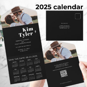 Invitation Tout En Un 2026 mariage calendrier photo unique date de sauve