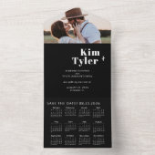 Invitation Tout En Un 2026 mariage calendrier photo unique date de sauve (À l'intérieur)