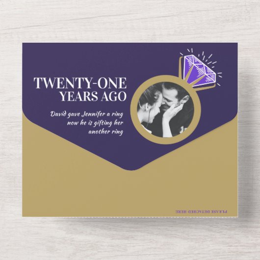 Invitation Tout En Un 21e anniversaire de mariage alliance éternelle iol (Verso)