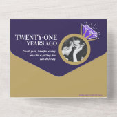 Invitation Tout En Un 21e anniversaire de mariage bague d'éternité Iolit (Verso)