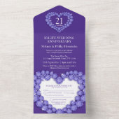 Invitation Tout En Un 21e anniversaire du mariage de la liolite violet (À l'intérieur)