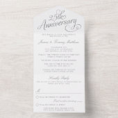 Invitation Tout En Un 25e anniversaire du Mariage d'argent (À l'intérieur)