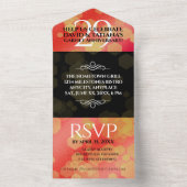 Invitation Tout En Un 29e Anniversaire de mariage élégant Grenat (À l'intérieur)