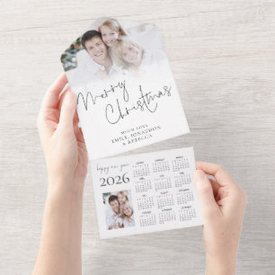 Invitation Tout En Un 2 Photo 2026 Calender Christmas All in one Card