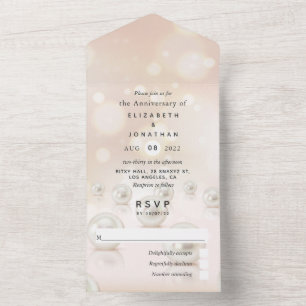 Invitation Tout En Un 30e anniversaire de mariage perle tout en un invit