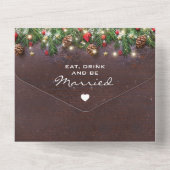Invitation Tout En Un 3 en 1 Noel rustique Mariage d'hiver (Verso)
