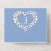 Invitation Tout En Un 3e anniversaire mariage cristal bleu clair (Verso)